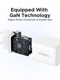 Gambar UGREEN Wall Charger GaN N Series Mini PD Type C Fast Charging 20w -30w - Biru Muda 30W dari UGREEN Official Store undefined 4 Tokopedia