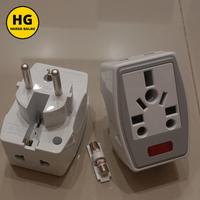 Gambar steker SNI Indonesia bulat 3in1 + fuse 13A  led T multi universal 3 lubang  serbaguna dari Harga Galau undefined 4 Tokopedia