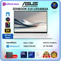 Gambar Laptop Asus ZenBook S14 UX5406SA Touch Ultra 7 258V 32GB 1TB SSD 14"3K OLED - NON BUNDLING, SILVER  dari Kingz Notebook undefined 1 Tokopedia