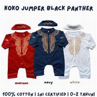 Gambar Terlaris romper koko bayi 0 12 6 bulan jumper koko free peci anak laki laki baby koko black panther baju kodok koko bordir anak Ready - bp01-PUTIH, size M dari Simply Dreams Store undefined 1 Tokopedia