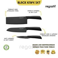 Gambar Regashi Set Pisau Dapur Anti Karat | Black Knife Set - Black dari Dapur_Serbaguna undefined 2 Tokopedia