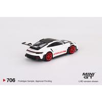 Gambar MINI GT 706 - Porsche 911 (992) GT3 RS Weissach Package White with Pyro Red dari SKY STORY SHOP undefined 3 Tokopedia