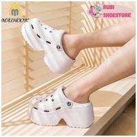 Gambar Sandal Baim Jibbitz Bintang Tinggi 7cm Bahan Eva Rubber | Baim Wedges Wanita Dewasa Fashion EVS Rubber Anti Slip Platform [Rubi Shoestore] - Hitam-10, 35/36 dari Rubi Shoestore undefined 5 Tokopedia