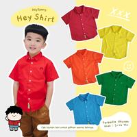 Gambar HEYTIMMY - HEY / Kemeja anak laki laki katun basic / warna cerah merah biru hijau kuning / usia 3 4 5 6 8 10 12 14 tahun / lengan pendek - RED, 3-4 tahun dari Heytimmy undefined 1 Tokopedia