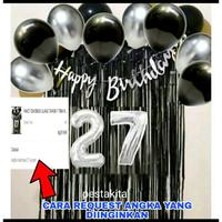 Gambar Paket Dekorasi Ulang Tahun 1 Tirai Hitam 1 Banner Latin 2 Angka 4Cm 1 Minimalis Aesthetic Elegan Premium Terbaru dari buyutstorea undefined 5 Tokopedia