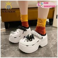 Gambar Sandal Baim Jibbitz Bintang Tinggi 7cm Bahan Eva Rubber | Baim Wedges Wanita Dewasa Fashion EVS Rubber Anti Slip Platform [Rubi Shoestore] - Hitam-10, 35/36 dari Rubi Shoestore undefined 2 Tokopedia