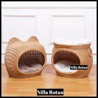 Gambar Rumah Kucing / Kandang Tempat Tidur Kucing Tingkat Rotan Asli Promo - Hello Kitty, Putih dari Petzone Outlet undefined 5 Tokopedia