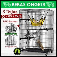 Gambar Kandang Kucing 60 3 Tingkat Kandang Kucing 60X40X90 Size Large Kcg3L Terlaris - MERAH PREMIUM dari Petzone Outlet undefined 1 Tokopedia