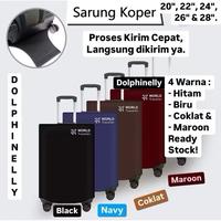 Gambar KIRIM LANGSUNG | Sarung Koper Warna Polos Ukuran 20inch 22inch 24inch 26inch 28inch 20" 22" 24" 26" 28" Premium Cover Tahan Anti Air Waterproof 20inci 22inci 24inci 26inci 28inci Pelindung 20 22 24 26 28 Inch Inci Bahan Kain Woven Mudik Travelling Perekat - Hitam, 20" dari Phing Shop undefined 5 Tokopedia