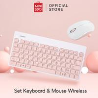 Gambar Interbot. MINISO Set Mouse Dan Keyboard Nirkabel Komputer Laptop Set Keyboard Mouse Wireless Mini Multimedia Wireless USB Keyboard And Mouse Set - white+Pad(Pink) dari Interbot undefined 1 Tokopedia