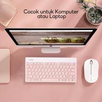 Gambar Interbot. MINISO Set Mouse Dan Keyboard Nirkabel Komputer Laptop Set Keyboard Mouse Wireless Mini Multimedia Wireless USB Keyboard And Mouse Set - white+Pad(Pink) dari Interbot undefined 2 Tokopedia