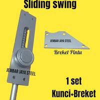 Gambar Slot Kunci Bawah Pintu Sliding Swing Kunci Bawah Pintu Sleding Swing Aluminium Ornamen Pintu Sliding Swing Kunci Otomatis naik turun dengan Breket dan Bearing dari Khairul2207 undefined 2 Tokopedia