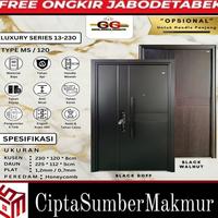 Gambar PINTU BAJA UTAMA MOTHER AND SON GG DOORS TYPE LUXURY 120.13 (120x230cm) - BLACK, BUKA KANAN dari jghft undefined 1 Tokopedia