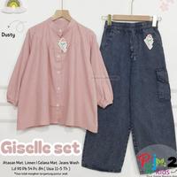 Gambar Ready Dita set / Gisella set / setelan baju anak perempuan usia 11-15tahun / set baju anak perempuan atasan dan celana jeans - Dita black, All Size dari MARIMAR SHOPY undefined 5 Tokopedia