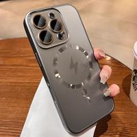 Gambar ACC Luxury Desert Titanium AG Frosted Lightning Magnetic Phone Case for iPhone 16 11 12 13 14 15 Pro Max Hard Case Supports Wireless Charging Magnetic Shockproof Protective Cover - desert titanium, iphone 13 dari MEXO 66 STORE undefined 3 Tokopedia