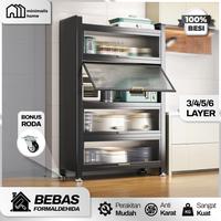 Gambar [TERMURAH] RAK DAPUR Besi Anti Karat Desain Minimalis Modern Lemari Rak Piring Susun Tertutup Aesthetic Tempat Penyimpanan Alat Masak Serbaguna Desain Modern - Minimalis Home - 3Tingkat-WHITE-80x60x35 dari MinimalisHome undefined 4 Tokopedia