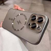 Gambar ACC Luxury Desert Titanium AG Frosted Lightning Magnetic Phone Case for iPhone 16 11 12 13 14 15 Pro Max Hard Case Supports Wireless Charging Magnetic Shockproof Protective Cover - desert titanium, iphone 13 dari MEXO 66 STORE undefined 2 Tokopedia