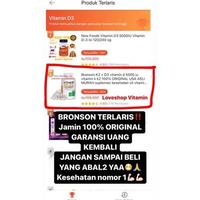 Gambar TERLARIS BRONSON VITAMIN D3 K2 5000 10000 IU K2 D3 100% ORIGINAL USA ASLI MURAH suplemen kesehatan vit vitamin original amerika d3 k2 2 in 1 support isi 60 120 caps kapsul tablet vitamin k2 as mk-7 90mcg 10.000iu 10.000 iu USA untuk tulang | LOVESHOP - HITAM 360 dari XANJO PEDIA undefined 4 Tokopedia