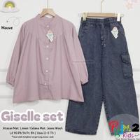 Gambar Ready Dita set / Gisella set / setelan baju anak perempuan usia 11-15tahun / set baju anak perempuan atasan dan celana jeans - Dita black, All Size dari MARIMAR SHOPY undefined 1 Tokopedia