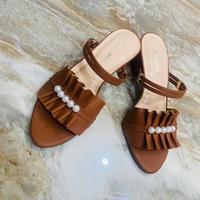 Gambar New Rmg8 Sepatu Wanita Mutiara Hak Tahu Pesta Viral Kekinian Dewasa Karakter Terbaru 2025 Merah Marun Hak Datar Round Pointed Karet Sandal Sendal dari Indari Kaffa undefined 5 Tokopedia