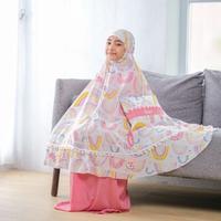 Gambar Mukena Anak Perempuan Remaja 3-13Th Resleting 2in1 Katun Rayon  Lembut  Nyaman Motif Rainbow - XL dari Haleeya Grosir Mukena undefined 5 Tokopedia
