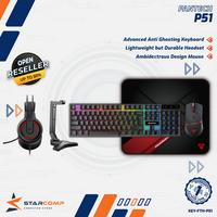 Gambar Fantech 5in1 Combo P51 Paket Gaming Keyboard Mouse Headset Mousepad - Putih dari Starcomp Semarang undefined 1 Tokopedia