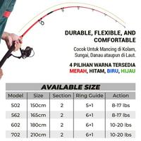 Gambar MURAH Joran Pancing Paradise II 2 Fiber Solid Handle Full EVA 150cm 165cm 180cm 210cm - 502 150 CM, Hijau dari Plus Strike PRO undefined 4 Tokopedia