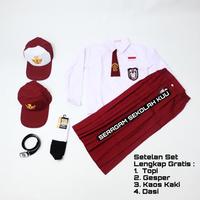 Gambar Terlaris Setelan Super Lengkap Seragam Sekolah SD Panjang Cewek Perempuan - Topi Merah, KELAS 1 dari abishop68 undefined 4 Tokopedia