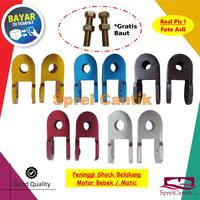Gambar [COD] Peninggi Shock Belakang Matic Bebek Pangkon Bentuk U - Naik 3 CM - GOLD dari HYS Motor_NEW undefined 1 Tokopedia