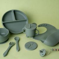 Gambar Terbaru Famigo Premium Silicone Baby Feeding Set |Set Perlengkapan Makan Bayi 100% Ori - Olive dari DEDE SALIMAH FASHION undefined 5 Tokopedia