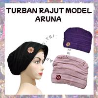 Gambar 4036 - Turban Rajut Model Aruna / Topi Nenek / Kerpus / Kupluk Rajut - Coklat Gelap dari aprilio.tri undefined 4 Tokopedia