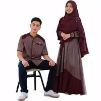 Gambar Muslim couple samawa cp fashion muslim - Maroon dari Official Mukskri undefined 1 Tokopedia