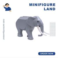 Gambar Lego Animal Light Bluish Gray Elephant Type 2 w/ Long White Tusks Part dari Minifigure Land Indonesia undefined 2 Tokopedia