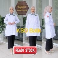 Gambar TUNIK PDH KEMENAG WANITA Lengan PANJANG Bahan American Drill / Baju Putih pppk / Seragam putih asn dan pns / KEMENAG LIST IJO - S dari KSO BATIK undefined 1 Tokopedia