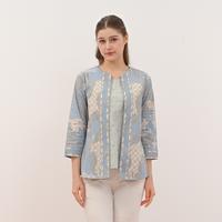 Gambar Batik ikat wanita modern / seragam batik kantor / blouse batik kerja dari Pikoiid undefined 5 Tokopedia