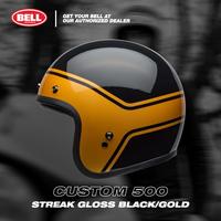 Gambar Helm Bell Custom 500 SE Streak Gloss Black/Gold Open Face Retro - M dari Bell Helmets undefined 2 Tokopedia