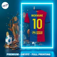 Gambar Setelan Jersey Barcelona Home 2024 - 2025 Lengan Pendek, FRee custom nama dan nomor untuk dewasa dan anak anak - ATASAN , S KIDS dari Jersey Factory Indonesia undefined 3 Tokopedia
