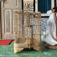 Gambar Sangkar Oval untuk Burung Kenari, Pleci, Anis Merah, Cendet, Lovebirds, Kacer - Kandang Burung Minimalis Jati - Mentahan dari Gallery Mebel undefined 3 Tokopedia