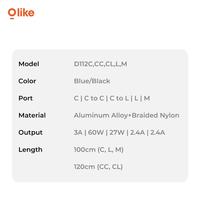 Gambar OLIKE D112M Kabel Data Micro USB 100CM OLIKE D112C Kabel Type C 1M OLIKE D112L Kabel Lightning Fast Charging - D112M Micro USB dari hokishopacc undefined 4 Tokopedia