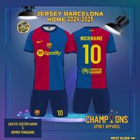 Gambar Jersey Barcelona Home 2024 - 2025 Pendek FREE custom nama dan nomor untuk dewasa dan anak anak - ATASAN , S KIDS dari Pace Pro undefined 1 Tokopedia