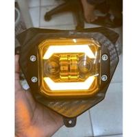 Gambar READY STOK!!! Lampu depan crf led daymaker satu set cover lampu karbon pnp crf 150 / reflektor crf 150 new model - Alis biru dari MARGATAMA ID undefined 4 Tokopedia