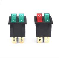 Gambar KCD6 6Pin Double Switch 15A 250VAC Saklar On Off Segi Empat Double Button Merah Hijau Hitam Merah-Hijau Red Green Black Red-Green + Indicator Lamp - Black-Black dari INNOVTRONIC undefined 3 Tokopedia