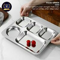 Gambar Tray 5 skat Tempat makanan dengan tutup stainles steel dari Top-1Wahid undefined 5 Tokopedia