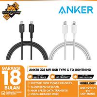 Gambar ANKER 322 KABEL CHARGER MFI USB TYPE C TO LIGHTNING 6FT A81B6 - Black dari GGSTORESBY undefined 1 Tokopedia