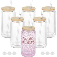 Gambar 16 Oz Plastik Snowglobe Tumbler 6 Pak Sudah Dibor Gelas Bening Plastik Ganda Glitter Bola Salju Diy Gelas Snowglobe Ganda dengan Bamboo Lid dari Cokek Market undefined 1 Tokopedia