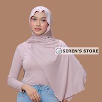 Gambar 【TERMURAH】Hijab Pashmina Semi Instan Wanita Motif Polos Bahan Cotton Tencel Premium - Black dari Seren's Store ID undefined 1 Tokopedia