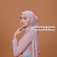 Gambar 【TERMURAH】Hijab Pashmina Semi Instan Wanita Motif Polos Bahan Cotton Tencel Premium - Black dari Seren's Store ID undefined 5 Tokopedia