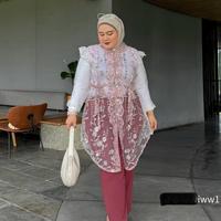 Gambar Eshantai Big Size Renita L-XXXXL One Set Kondangan Mewah Outer Muslim Baju Lebaran Tunik Panjang LD 120 130 140 Tunik Busui | Setelan Celana Jumbo Wanita Bahan Brokat Garden dari Baalawi Shop undefined 3 Tokopedia