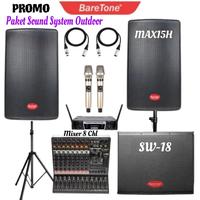 Gambar Paket Sound System Outdoor Baretone Max15H+Subwoofer SW18+Mixer 10 Chl+Mic Komplit Dan Lengkap dari teleshop88 undefined 1 Tokopedia