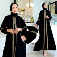 Gambar Muza Gallery Abaya Ziper Renda Gold (Busui) Gamis Wanita Dewasa Kombinasi Muslim Sifon Tangan Arab Kaftan Umroh Dress Hitam Lebaran Turki Basic Maxi Abaya Couple Ibu Dan Anak 2025 - Dewasa, S dari Salsabila Style undefined 4 Tokopedia